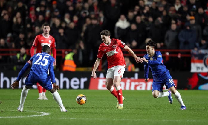 Charlton Athletic v Chelsea Emirates FA Cup Conor Conventry of Charlton Athletic during the Emirates FA Cup Third Round match between Charlton Athletic and Chelsea at The Valley, London 10 01 2026 UK Newspapers OUT Copyright: xDarrenxWoolleyx FIL-22787-0042