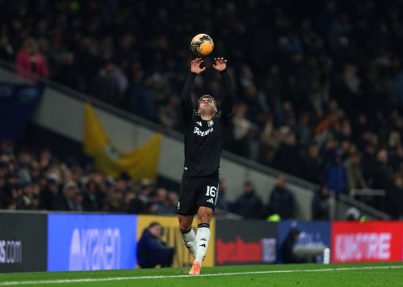 10th January 2026; Tottenham Hotspur Stadium, London, England; FA Cup Football, Tottenham Hotspur versus Aston Villa; Andres Garcia of Aston Villa with a throw in  JohnxPatrickxFletcher