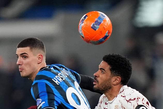Atalanta s Nikola Krstovic during the Serie A soccer match between Atalanta and Torino at the New Balance Stadium in Bergamo , north Italy - Saturday , January 10 , 2026. - Soccer .  Copyright: xSpada LaPressex