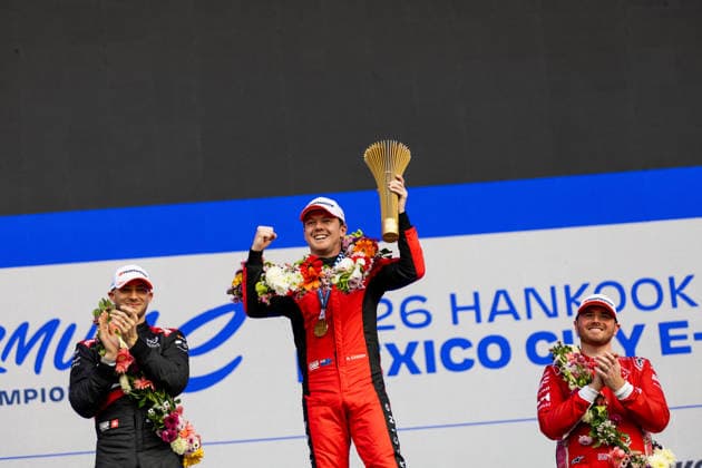 2025 FORMULA E MEXICO CITY ePRIX CASSIDY Nick (nzl), Citroën Racing Formula E Team, Citroën, portrait MORTARA Edoardo (swi), Mahindra Racing, Mahindra M12Electro, portrait ROWLAND Oliver (gbr), Nissan Formula E Team, Nissan e-4ORCE 05, portrait podium, portrait during the the Mexico City Paulo ePrix, 2nd round of the 2025-26 ABB FIA Formula E World Championship, WM, Weltmeisterschaft on the Autodromo Hermanos Rodriguez from January 8 to 10, 2025 in Mexico City, Mexico - Mexico CityMexico Copyright: xDamienxDoumerguex