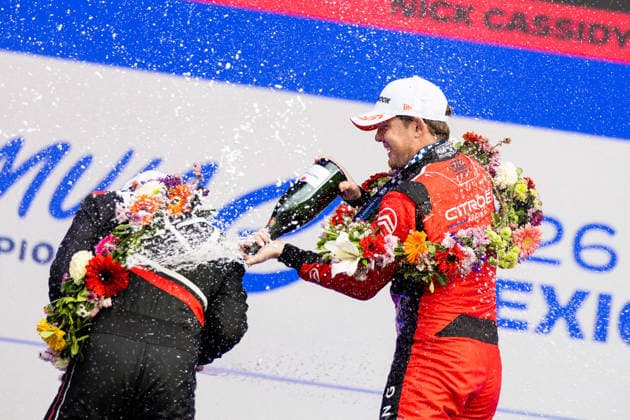 2025 FORMULA E MEXICO CITY ePRIX CASSIDY Nick (nzl), Citroën Racing Formula E Team, Citroën, portrait MORTARA Edoardo (swi), Mahindra Racing, Mahindra M12Electro, portrait celebration podium, portrait during the the Mexico City Paulo ePrix, 2nd round of the 2025-26 ABB FIA Formula E World Championship, WM, Weltmeisterschaft on the Autodromo Hermanos Rodriguez from January 8 to 10, 2025 in Mexico City, Mexico - Mexico CityMexico Copyright: xDamienxDoumerguex