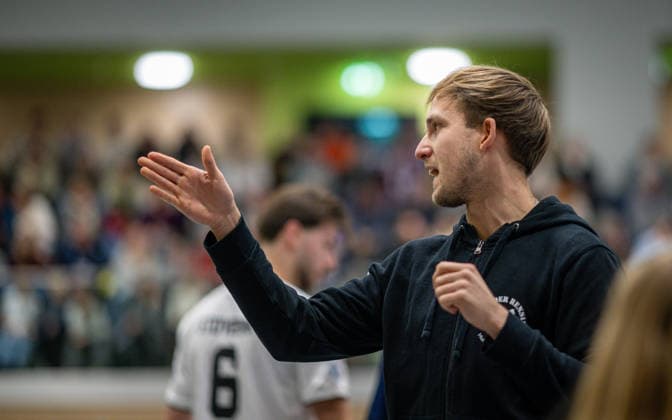 Volleyball, Season 2025 2026, 2 Bundesliga Nord, 10 01 2026, Matchday 14, Men, TuB Bocholt white vs Kieler TV red Max Ole Luebbert Coach TuB Bocholt , Bocholt Sporthalle West Nordrhein Westfalen Germany 260110_vb_tub-bocholt_kieler-tv_48143