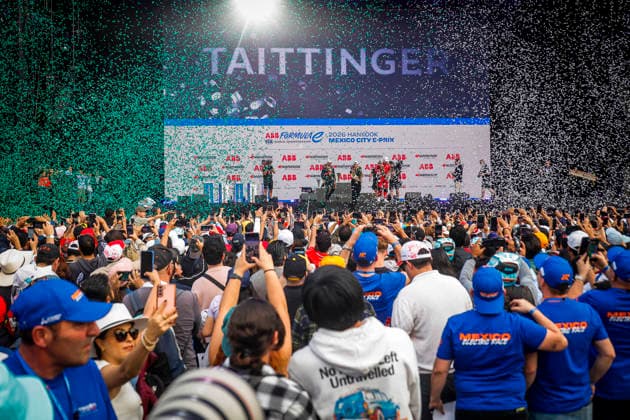 2025 FORMULA E MEXICO CITY ePRIX CASSIDY Nick (nzl), Citroën Racing Formula E Team, Citroën, portrait, MORTARA Edoardo (swi), Mahindra Racing, Mahindra M12Electro, portrait, ROWLAND Oliver (gbr), Nissan Formula E Team, Nissan e-4ORCE 05, portrait podium, portrait during the the Mexico City Paulo ePrix, 2nd round of the 2025-26 ABB FIA Formula E World Championship, WM, Weltmeisterschaft on the Autodromo Hermanos Rodriguez from January 8 to 10, 2025 in Mexico City, Mexico - Mexico CityMexico Copyright: xPauloxMariax