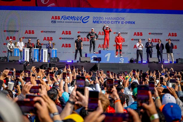 2025 FORMULA E MEXICO CITY ePRIX CASSIDY Nick (nzl), Citroën Racing Formula E Team, Citroën, portrait, MORTARA Edoardo (swi), Mahindra Racing, Mahindra M12Electro, portrait, ROWLAND Oliver (gbr), Nissan Formula E Team, Nissan e-4ORCE 05, portrait podium, portrait during the the Mexico City Paulo ePrix, 2nd round of the 2025-26 ABB FIA Formula E World Championship, WM, Weltmeisterschaft on the Autodromo Hermanos Rodriguez from January 8 to 10, 2025 in Mexico City, Mexico - Mexico CityMexico Copyright: xPauloxMariax