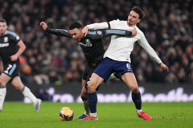 Emirates FA Cup Third Round Tottenham Hotspur v Aston Villa Morgan Rogers of Aston Villa and Joao Palhinha of Tottenham Hotspur battle during the Emirates FA Cup Third Round match Tottenham Hotspur vs Aston Villa at Tottenham Hotspur Stadium, London, United Kingdom, 10th January 2026 (Photo by Harvey Murphy News Images) Copyright: xHarveyxMurphy NewsxImagesx