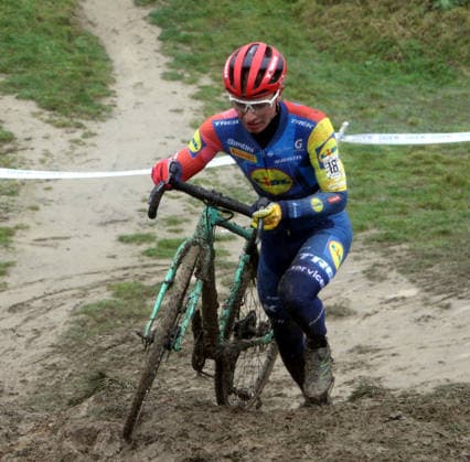 lsb Cycling Cyclo Cross German Championships in Bensheim 10 and 11 01 2026 Season 2025 2026 Bensheim v l Louis Leidert Lidl Trek Team action, single image,