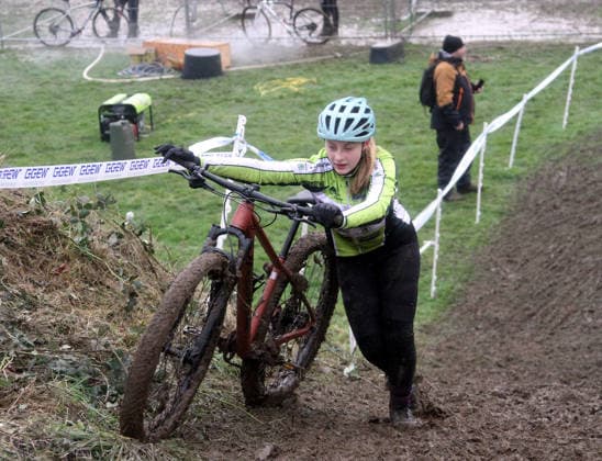 lsb Cycling Cyclo Cross German Championships in Bensheim 10 and 11 01 2026 Season 2025 2026 Bensheim v l Romy Kirste SSG Bensheim U 13 action, single picture,