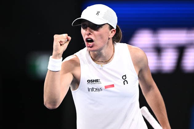 TENNIS UNITED CUP SYDNEY, Iga Swiatek of Poland reacts during her singles match against Belinda Bencic of Switzerland during the 2026 United Cup final between Poland and Switzerland at Ken Rosewall Arena in Sydney, Sunday, January 11, 2026. ( NO ARCHIVING, EDITORIAL USE ONLY SYDNEY NEW SOUTH WALES AUSTRALIA  Copyright: xDANxHIMBRECHTSx 20260111147078106716