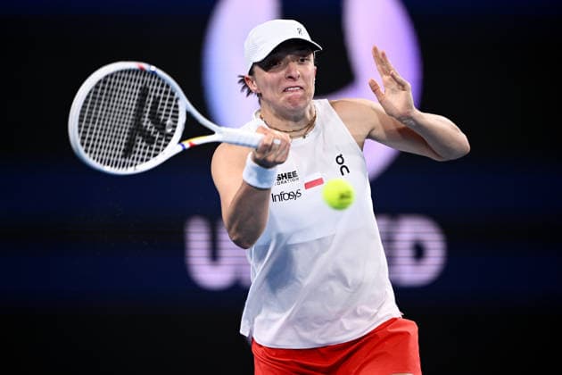 TENNIS UNITED CUP SYDNEY, Iga Swiatek of Poland in action against Belinda Bencic of Switzerland during the 2026 United Cup final between Poland and Switzerland at Ken Rosewall Arena in Sydney, Sunday, January 11, 2026. ( NO ARCHIVING, EDITORIAL USE ONLY SYDNEY NEW SOUTH WALES AUSTRALIA  Copyright: xDANxHIMBRECHTSx 20260111137836390903