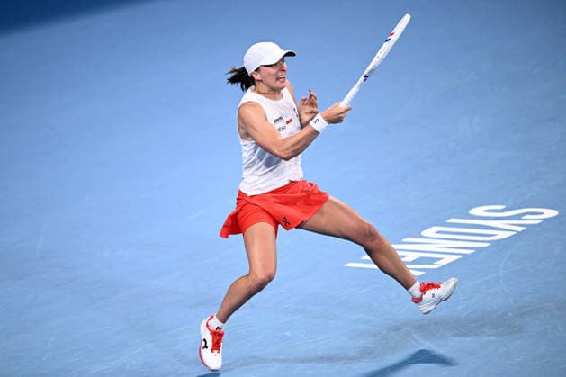 TENNIS UNITED CUP SYDNEY, Iga Swiatek of Poland in action during her singles match against Belinda Bencic of Switzerland during the 2026 United Cup final between Poland and Switzerland at Ken Rosewall Arena in Sydney, Sunday, January 11, 2026. ( NO ARCHIVING, EDITORIAL USE ONLY SYDNEY NEW SOUTH WALES AUSTRALIA  Copyright: xDANxHIMBRECHTSx 20260111131958715900