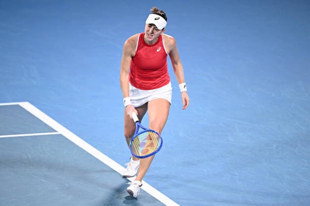 TENNIS UNITED CUP SYDNEY, Belinda Bencic of Switzerland reacts against Iga Swiatek of Poland during the 2026 United Cup final between Poland and Switzerland at Ken Rosewall Arena in Sydney, Sunday, January 11, 2026. ( NO ARCHIVING, EDITORIAL USE ONLY SYDNEY NEW SOUTH WALES AUSTRALIA  Copyright: xDANxHIMBRECHTSx 20260111140962362690