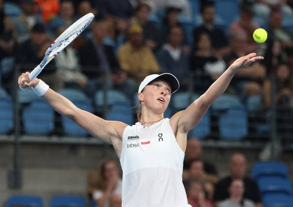 January 11, 2026, Sydney, New South Wales, Australia: IGA SWIATEK of Poland during the match against.B. Bencic of Switzerland in the final United Cup at Ken Rosewall Arena, Sydney, Australia. Sydney Australia - ZUMAc278 20260111_zsp_c278_009 Copyright: xMarcinxCholewinskix