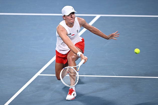 TENNIS UNITED CUP SYDNEY, Iga Swiatek of Poland in action Belinda Bencic of Switzerland against during the 2026 United Cup final between Poland and Switzerland at Ken Rosewall Arena in Sydney, Sunday, January 11, 2026. ( NO ARCHIVING, EDITORIAL USE ONLY SYDNEY NEW SOUTH WALES AUSTRALIA  Copyright: xDANxHIMBRECHTSx 20260111174814045938