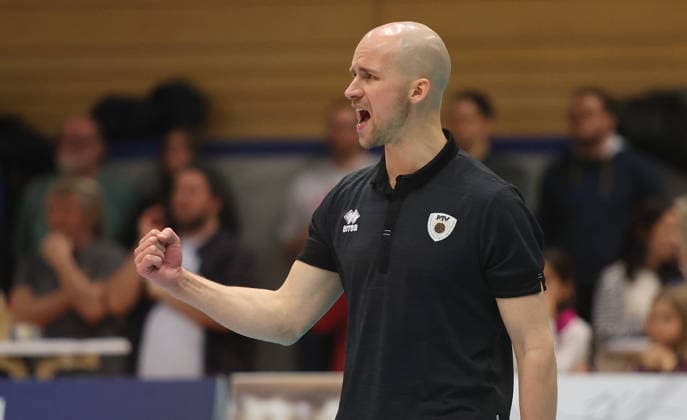 Ludwigsburg , Volleyball Bundesliga , Barock Volleys MTV Ludwigsburg vs FT 1844 Freiburg , Coach Hasse Mattila Ludwigsburg