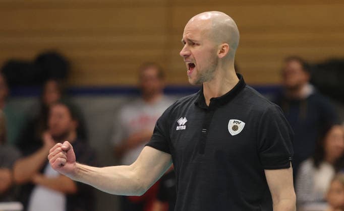 Ludwigsburg , Volleyball Bundesliga , Barock Volleys MTV Ludwigsburg vs FT 1844 Freiburg , Coach Hasse Mattila Ludwigsburg