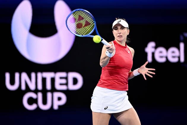 TENNIS UNITED CUP SYDNEY, Belinda Bencic of Switzerland in action against Iga Swiatek of Poland during the 2026 United Cup final between Poland and Switzerland at Ken Rosewall Arena in Sydney, Sunday, January 11, 2026. ( NO ARCHIVING, EDITORIAL USE ONLY SYDNEY NEW SOUTH WALES AUSTRALIA  Copyright: xDANxHIMBRECHTSx 20260111173032696500