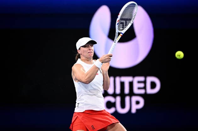TENNIS UNITED CUP SYDNEY, Iga Swiatek of Poland in action against Belinda Bencic of Switzerland during the 2026 United Cup final between Poland and Switzerland at Ken Rosewall Arena in Sydney, Sunday, January 11, 2026. ( NO ARCHIVING, EDITORIAL USE ONLY SYDNEY NEW SOUTH WALES AUSTRALIA  Copyright: xDANxHIMBRECHTSx 20260111174081166050