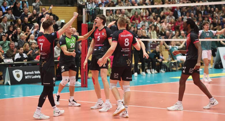 Ludwigsburg , Volleyball Bundesliga , Barock Volleys MTV Ludwigsburg vs FT 1844 Freiburg , Jubel Ludwigsburg