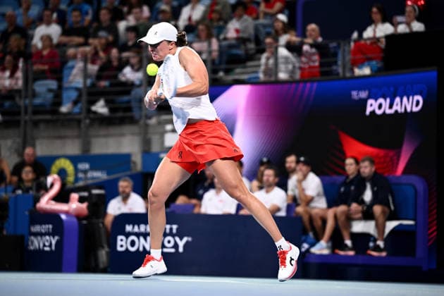 TENNIS UNITED CUP SYDNEY, Iga Swiatek of Poland in action against Belinda Bencic of Switzerland during the 2026 United Cup final between Poland and Switzerland at Ken Rosewall Arena in Sydney, Sunday, January 11, 2026. ( NO ARCHIVING, EDITORIAL USE ONLY SYDNEY NEW SOUTH WALES AUSTRALIA  Copyright: xDANxHIMBRECHTSx 20260111191572196114