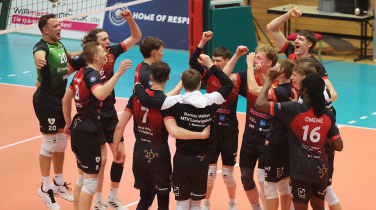 Ludwigsburg , Volleyball Bundesliga , Barock Volleys MTV Ludwigsburg vs FT 1844 Freiburg , Jubel Ludwigsburg