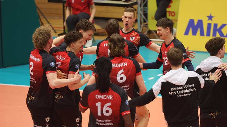 Ludwigsburg , Volleyball Bundesliga , Barock Volleys MTV Ludwigsburg vs FT 1844 Freiburg , Jubel Ludwigsburg
