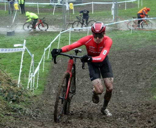 lsb Cycling Cyclo Cross German Championships in Bensheim 10 and 11 01 2026 Season 2025 2026 Bensheim v l Eike Behrens Team Stevens Winner U 23 Action, single picture,