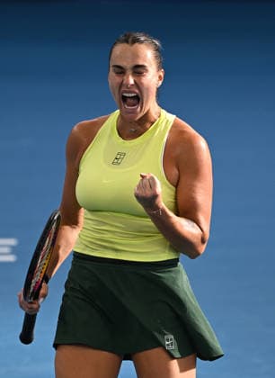 TENNIS BRISBANE INTERNATIONAL, Aryna Sabalenka of Belarus celebrates against Marta Kostyuk of Ukraine during the Women™s Singles final at the Brisbane International tennis tournament at Pat Rafter Arena in Brisbane, Sunday, January 11, 2026. ( NO ARCHIVING, EDITORIAL USE ONLY BRISBANE QUEENSLAND AUSTRALIA  Copyright: xDAVExHUNTx 20260111132869174822