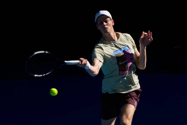 January 11, 2026: The defending champion JANNIK SINNER of Italy practises on Margaret Court Arena ahead of the 2026 Australian Open in Melbourne, Australia which starts in one weekÃ¢â‚¬â ¢s time. Cal Media Melbourne Australia - ZUMAc04_ 20260111_faf_c04_003 Copyright: xSydneyxLowx