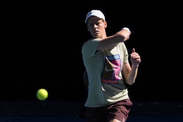 January 11, 2026: The defending champion JANNIK SINNER of Italy practises on Margaret Court Arena ahead of the 2026 Australian Open in Melbourne, Australia which starts in one weekÃ¢â‚¬â ¢s time. Cal Media Melbourne Australia - ZUMAc04_ 20260111_faf_c04_004 Copyright: xSydneyxLowx