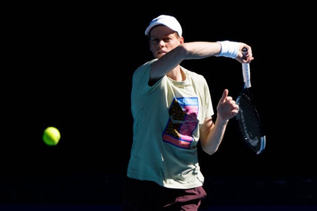 January 11, 2026: The defending champion JANNIK SINNER of Italy practises on Margaret Court Arena ahead of the 2026 Australian Open in Melbourne, Australia which starts in one weekÃ¢â‚¬â ¢s time. Cal Media Melbourne Australia - ZUMAc04_ 20260111_faf_c04_005 Copyright: xSydneyxLowx