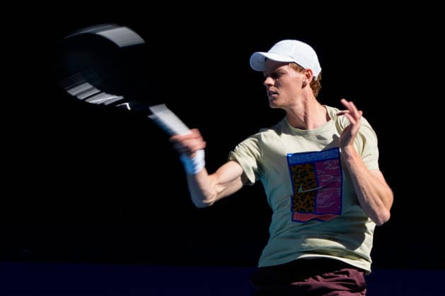 January 11, 2026: The defending champion JANNIK SINNER of Italy practises on Margaret Court Arena ahead of the 2026 Australian Open in Melbourne, Australia which starts in one weekÃ¢â‚¬â ¢s time. Cal Media Melbourne Australia - ZUMAc04_ 20260111_faf_c04_006 Copyright: xSydneyxLowx
