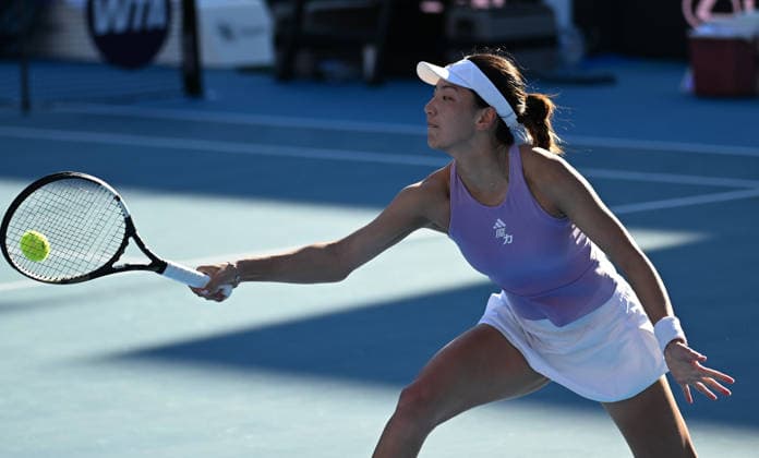 China™s Xinyu Wang during her singles final at the ASB Classic Women™s WTA250 tennis tournament at Manuka Doctor Arena, Auckland,New Zealand. Sunday 11 January 2026. Photo: Andrew Cornaga z Auckland New Zealand Copyright: xAndrewxCornaga x