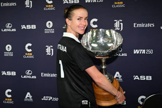Ukraine™s Elina Svitolina during her post match press conference, PK, Pressekonferenz after winning the singles final at the ASB Classic Women™s WTA250 tennis tournament at Manuka Doctor Arena, Auckland,New Zealand. Sunday 11 January 2026. Photo: Andrew Cornaga z Auckland New Zealand Copyright: xAndrewxCornaga x