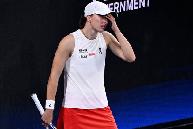 TENNIS UNITED CUP SYDNEY, Iga Swiatek of Poland reacts during her singles match agianst Belinda Bencic of Switzerland during the 2026 United Cup final between Poland and Switzerland at Ken Rosewall Arena in Sydney, Sunday, January 11, 2026. ( NO ARCHIVING, EDITORIAL USE ONLY SYDNEY NEW SOUTH WALES AUSTRALIA  Copyright: xDANxHIMBRECHTSx 20260111160079412995