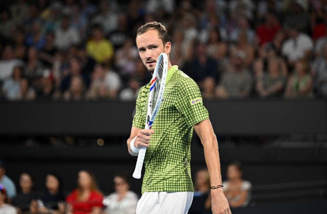 TENNIS BRISBANE INTERNATIONAL, Daniil Medvedev of Russia reacts during the Mens Singles final against against Brandon Nakashima of USA at the Brisbane International tennis tournament at Pat Rafter Arena in Brisbane, Sunday, January 11, 2026. ( NO ARCHIVING, EDITORIAL USE ONLY BRISBANE QUEENSLAND AUSTRALIA  Copyright: xDAVExHUNTx 20260111174908498255