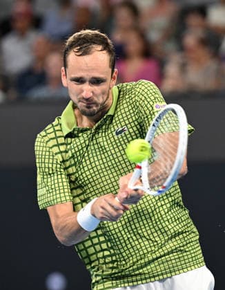 TENNIS BRISBANE INTERNATIONAL, Daniil Medvedev of Russia in action during the Mens Singles final against against Brandon Nakashima of USA at the Brisbane International tennis tournament at Pat Rafter Arena in Brisbane, Sunday, January 11, 2026. ( NO ARCHIVING, EDITORIAL USE ONLY BRISBANE QUEENSLAND AUSTRALIA  Copyright: xDAVExHUNTx 20260111114381768526