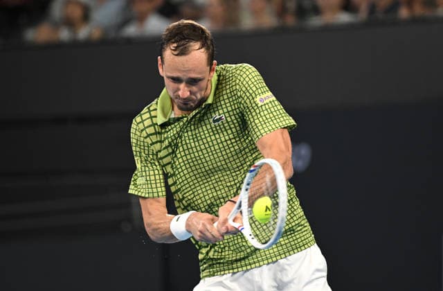 TENNIS BRISBANE INTERNATIONAL, Daniil Medvedev of Russia in action during the Mens Singles final against against Brandon Nakashima of USA at the Brisbane International tennis tournament at Pat Rafter Arena in Brisbane, Sunday, January 11, 2026. ( NO ARCHIVING, EDITORIAL USE ONLY BRISBANE QUEENSLAND AUSTRALIA  Copyright: xDAVExHUNTx 20260111171479775015