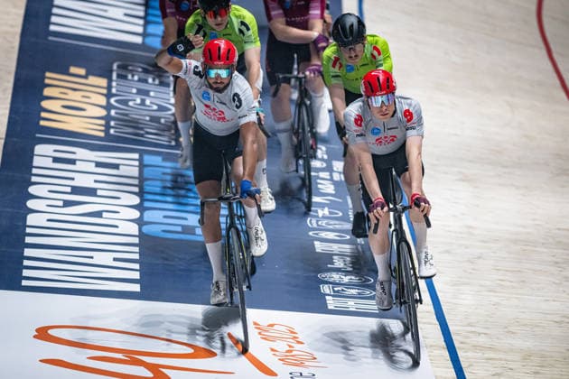 GRODIN Donovan, BERNARD Thibaut Sixdays Bremen 2026 Team 3 SPIELBANK BREMEN GRODIN Donovan FRA Black BERNARD Thibaut BEL Red Landscape horizontal Landscape Event Event Sixdays Bremen 2026 Category Category Cycling Track Cycling Sixdays Elite Men Location Location Europe Germany Bremen ÖVB Arena Discipline Team Presentation Distance m Date Date 10 01 2026 Saturday Day 2