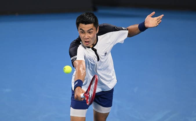 TENNIS BRISBANE INTERNATIONAL, Brandon Nakashima of USA in action during the Mens Singles final against Daniil Medvedev of Russia at the Brisbane International tennis tournament at Pat Rafter Arena in Brisbane, Sunday, January 11, 2026. ( NO ARCHIVING, EDITORIAL USE ONLY BRISBANE QUEENSLAND AUSTRALIA  Copyright: xDAVExHUNTx 20260111175777240338