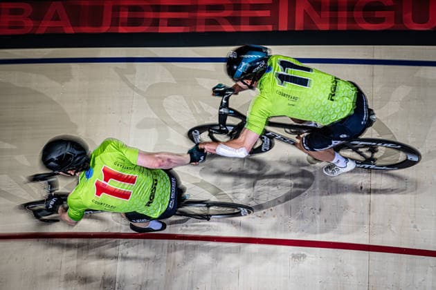 BOOS Benjamin, MOORE Peter Sixdays Bremen 2026 Team 11 COURTYARD BY MARRIOTT BOOS Benjamin GER Black MOORE Peter USA Red Landscape horizontal Landscape Event Event Sixdays Bremen 2026 Category Category Cycling Track Cycling Sixdays Elite Men Location Location Europe Germany Bremen ÖVB Arena Discipline Madison Distance m Date Date 10 01 2026 Saturday Day 2