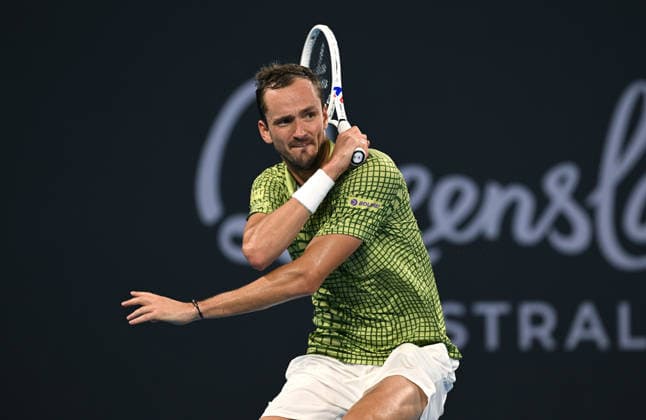 TENNIS BRISBANE INTERNATIONAL, Daniil Medvedev of Russia in action during the Mens Singles final against against Brandon Nakashima of USA at the Brisbane International tennis tournament at Pat Rafter Arena in Brisbane, Sunday, January 11, 2026. ( NO ARCHIVING, EDITORIAL USE ONLY BRISBANE QUEENSLAND AUSTRALIA  Copyright: xDAVExHUNTx 20260111188550526509