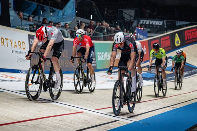 BERNARD Thibaut Sixdays Bremen 2026 Team 3 SPIELBANK BREMEN BERNARD Thibaut BEL Red Landscape horizontal Landscape Event Event Sixdays Bremen 2026 Category Category Cycling Track Cycling Sixdays Elite Men Location Place Europe Germany Bremen ÖVB Arena Discipline Madison Distance m Date Date 10 01 2026 Saturday Day 2