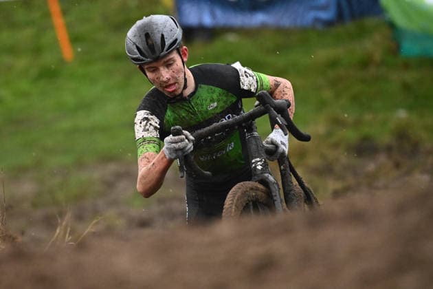 2026 Lloyds National Cyclo-cross Championships Picture by Olly Hassell SWpix.com - 11 01 2026 - Cycling - 2026 Lloyds National Cyclo-Cross Championships - Junior Open, Gypsies Green, South Shields, England, Jacob Steed (Sherwood Pines Cycles Forme) Copyright: x xSWpix.comx(t axPhotographyxHubxLtd)xOllyxHassell SWpix.comx SWP-3159-0282