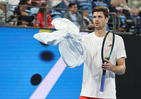 January 11, 2026, Sydney, New South Wales, Australia: HUBERT HURKACZ of Poland during the match against.S. Wawrinka of Switzerland in the final United Cup at Ken Rosewall Arena, Sydney, Australia. Sydney Australia - ZUMAc278 20260111_zsp_c278_026 Copyright: xMarcinxCholewinskix