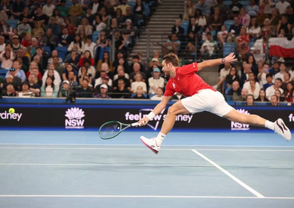 January 11, 2026, Sydney, New South Wales, Australia: STAN WAWRINKA of Switzerland during the match against.H. Hurkacz of Poland in the final United Cup at Ken Rosewall Arena, Sydney, Australia. Sydney Australia - ZUMAc278 20260111_zsp_c278_028 Copyright: xMarcinxCholewinskix