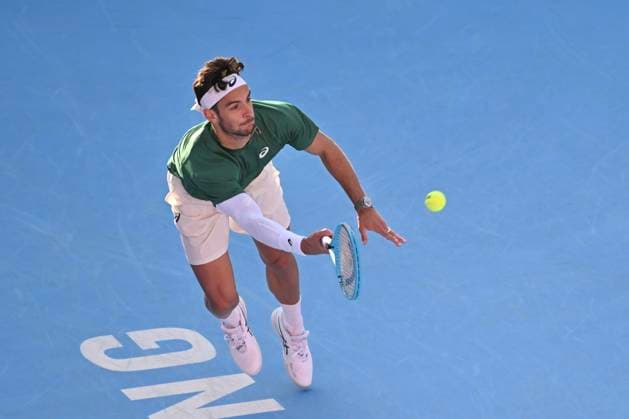 Hong Kong Tennis Open(ATP250) - Day 8 Lorenzo Musetti, an Italian tennis player, during a match at the Hong Kong Tennis Open(ATP250) on January 11, 2026 in Hong Kong. (Photo by Kobe Li Nexpher Images) Hong Kong