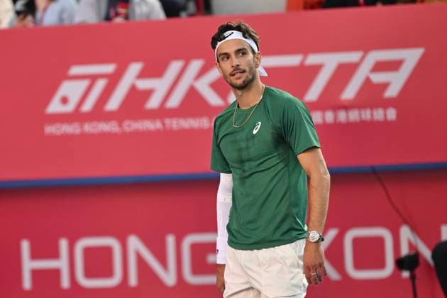 Hong Kong Tennis Open(ATP250) - Day 8 Lorenzo Musetti, an Italian tennis player, during a match at the Hong Kong Tennis Open(ATP250) on January 11, 2026 in Hong Kong. (Photo by Kobe Li Nexpher Images) Hong Kong