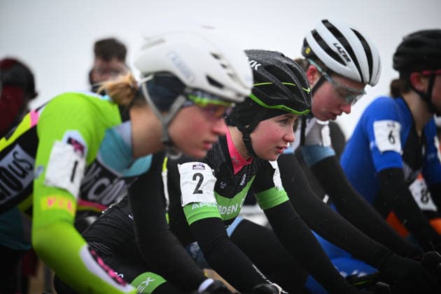2026 Lloyds National Cyclo-cross Championships Picture by Olly Hassell SWpix.com - 11 01 2026 - Cycling - 2026 Lloyds National Cyclo-Cross Championships - Junior Female Open, Gypsies Green, South Shields, England, Katie Colling (Brother UK On Form) Copyright: x xSWpix.comx(t axPhotographyxHubxLtd)xOllyxHassell SWpix.comx SWP-3159-0289
