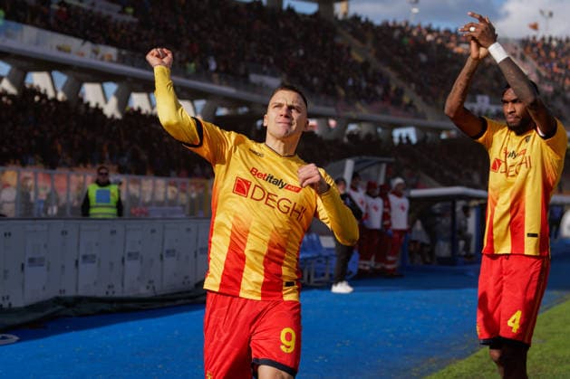Nikola Stulic of US Lecce celebrates after scoring a goal during US Lecce vs Parma Calcio, Italian soccer Serie A match in Lecce, Italy, January 11 2026  Copyright: xEmmanuelexMastrodonato IPAxSportx xipa-agency.netx xx IPA_69927468 IPA_Agency_IPA69927468