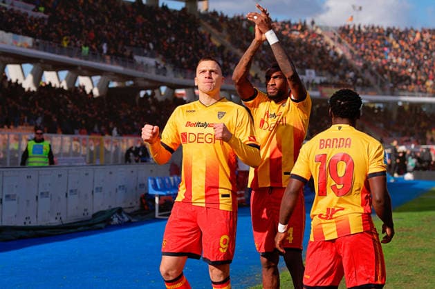 CALCIO - Serie A - US Lecce vs Parma Calcio Nikola Stulic of US Lecce celebrates after scoring a goal during US Lecce vs Parma Calcio, Italian soccer Serie A match in Lecce, Italy, January 11 2026 Lecce Italy  Copyright: xIPAxSport ABACAx